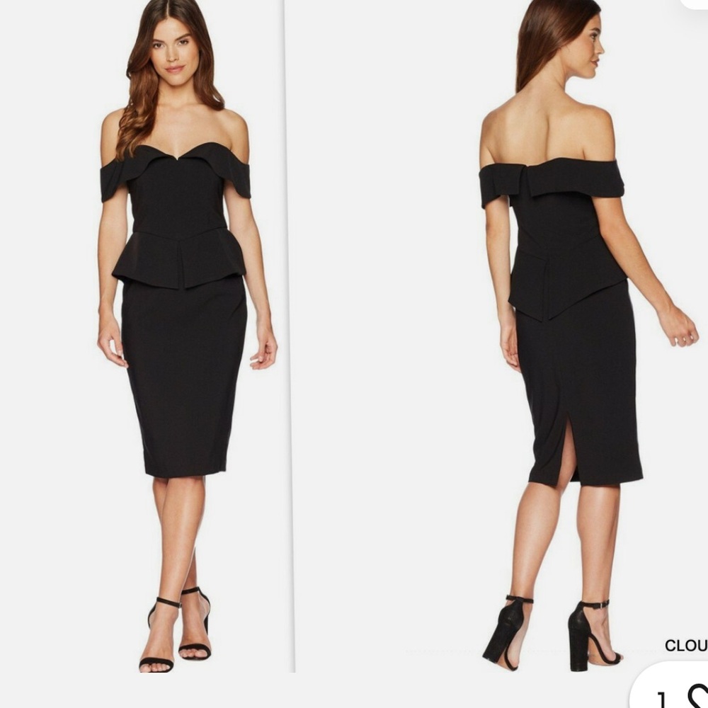Bardot Peplum Strapless Dress- 👗 Devil wears Prada Vibes - Picture 11 of 12
